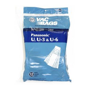 Package of 12 Replacement Panasonic U/U3/U6 Bags