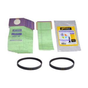 Proteam PROFORCE, 1500 Series Upright Vacuum Cleaner 10PK Paper Bags With 2PK Power Nozzle Roller Geared Belts