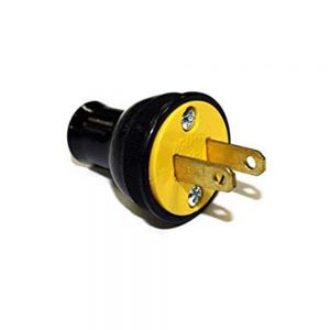 Fit all Vacuum Cleaner Round Male 2-Wire 15A 125V Black Plug # compare to part 3123BK-BOX