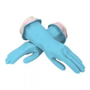 Casabella 46104 Waterblock Cleaning Gloves Latex Blue, Large