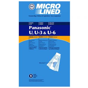 Panasonic Style U, U3, U6 Vacuum Cleaner Microlined Paper Bags 9Pk # 491140