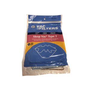 DVC Micro-lined Type T Vacuum Bags Designed To Fit Most Wet/Dry Vacs with Rubber Band (3 Bags)